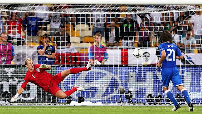 Italy's Andrea Pirlo connects on a Panenka penalty vs. England at Euro 2012